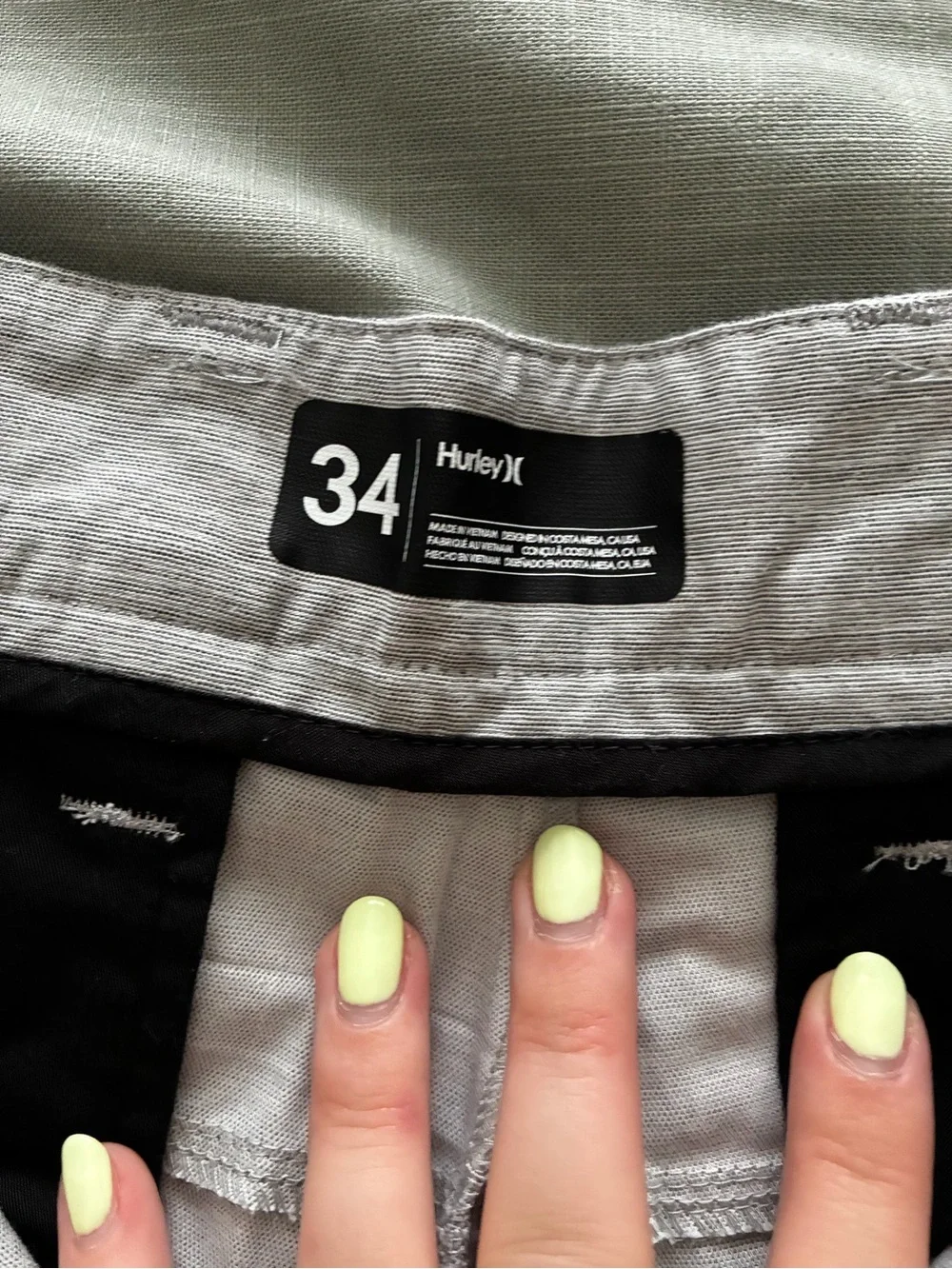 Hurley Men's Light Gray Flat Front Shorts